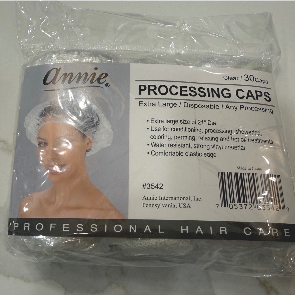 Annie Professional Hair Care Processing Caps 30 Count Extra Large Clear #3542